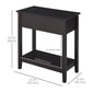 Flip-Top End Table with Cabinet - Dark Coffee