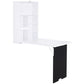 Wall Mounted Table Fold Out Convertible Desk, Multi-Functional Space Saving Computer Desk with Writing Floating Board for Students, White and Black