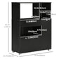 Compact Kitchen Pantry with Microwave Stand - Black