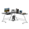 L-Shaped Corner Computer Desk with Keyboard Tray
