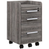 3-Drawer Mobile Filing Cabinet with Lock - Grey