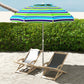 6ft Travel Beach Umbrella with Sand Anchor Height Adjustable Sun Umbrella with Tilt Bag 40+ UV Protection Multicolour