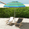 6ft Travel Beach Umbrella with Sand Anchor Height Adjustable Sun Umbrella with Tilt Bag 40+ UV Protection Multicolour