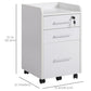 3 Drawer File Cabinet with Lock and Edged Top, Lockable Filing Cabinet on Wheels for Letter and A4 Size, White