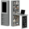 Fold-Out Wall-Mount Desk with Blackboard - Charcoal Grey