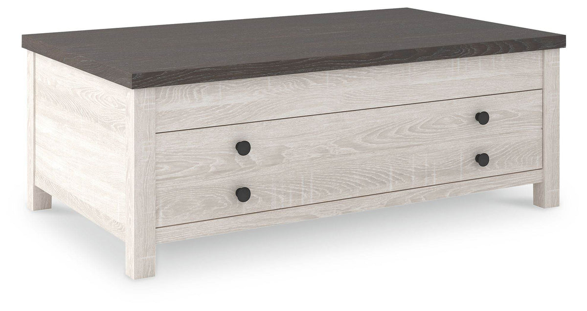 Dorrinson - White / Black / Gray - LIFT TOP COCKTAIL TABLE