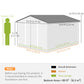 11' x 9' Metal Storage Shed Garden Tool House with Double Sliding Doors, 4 Air Vents for Backyard, Patio, Lawn Dark Grey