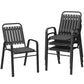 Stackable Outdoor Dining Chairs Set of 4, for Patio, Balcony, Deck, Garden, Black