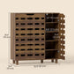 Shoe Cabinet, 20 Pair Shoe Storage Cabinet with Hollowed-Out Doors, Distressed Brown