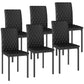 Set of 6 Modern Dining Chairs, Tufted High Back Side Chairs with Upholstered Seat, Steel Legs for Living Room, Black