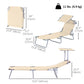 Outdoor Lounge Chair with Sun Shade for Beach, Camping, Hiking, Backyard, Beige