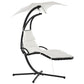 Swing Chaise with Stand Floating Chaise Lounge Cream White