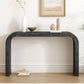 Vintage Farmhouse Console Table with Curved Edge and Distressed Wood Grain, Sturdy Sofa Table for Entryway, 52" L x 12" W x 31" H, Black