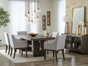 8 Pc. Table, 6 Arm Chairs, Server