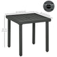 Outdoor Side Table, Patio End Table with Umbrella Hole, Small Coffee Table with Steel Frame for Balcony, Gray