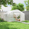 Walk-in Tunnel Greenhouse with Galvanized Steel Frame and Windows, Garden Planting Warm House, 13' x 10' x 6.5' , White