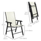 4-Piece Folding Chair Set for Relaxing on Patio Balcony Garden, Comfortable Outdoor Furniture with Armrests, Beige
