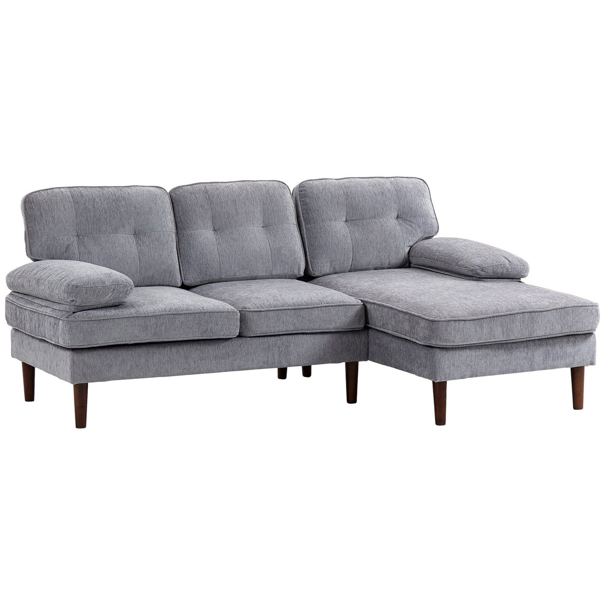 Corner Sofa with Right Chaise, 3-Seater - Grey