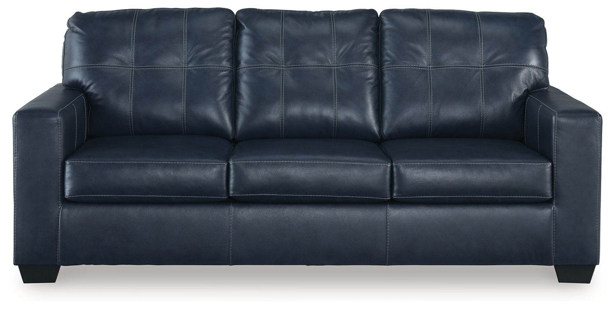 Santorine - Queen Sofa Sleeper- Leather Match - Ocean