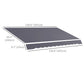 11' x 8' Outdoor Sunshade Canopy Awning Cover, Retractable Awning Fabric Replacement, UV Protection, Grey
