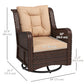 PE Rattan 360° Swivel Patio Chair with Cushion, Brown