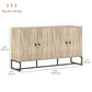 Sideboard TV Stand Buffet Cabinet with Steel Base - Oak
