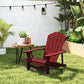 Wood Adirondack Chair, Outdoor Patio Muskoka Chair with Slatted Design for Deck, Garden, Backyard, Fire Pit, Red