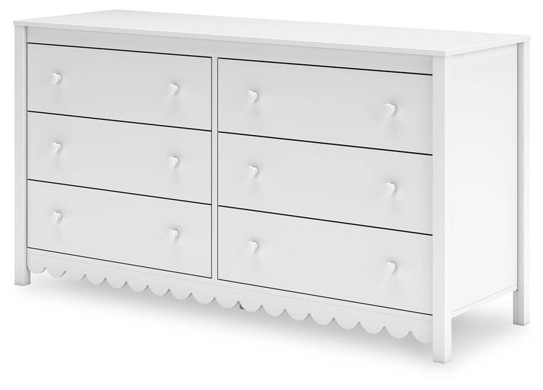 Hallityn - White - Six Drawer Dresser - Forward Furniture