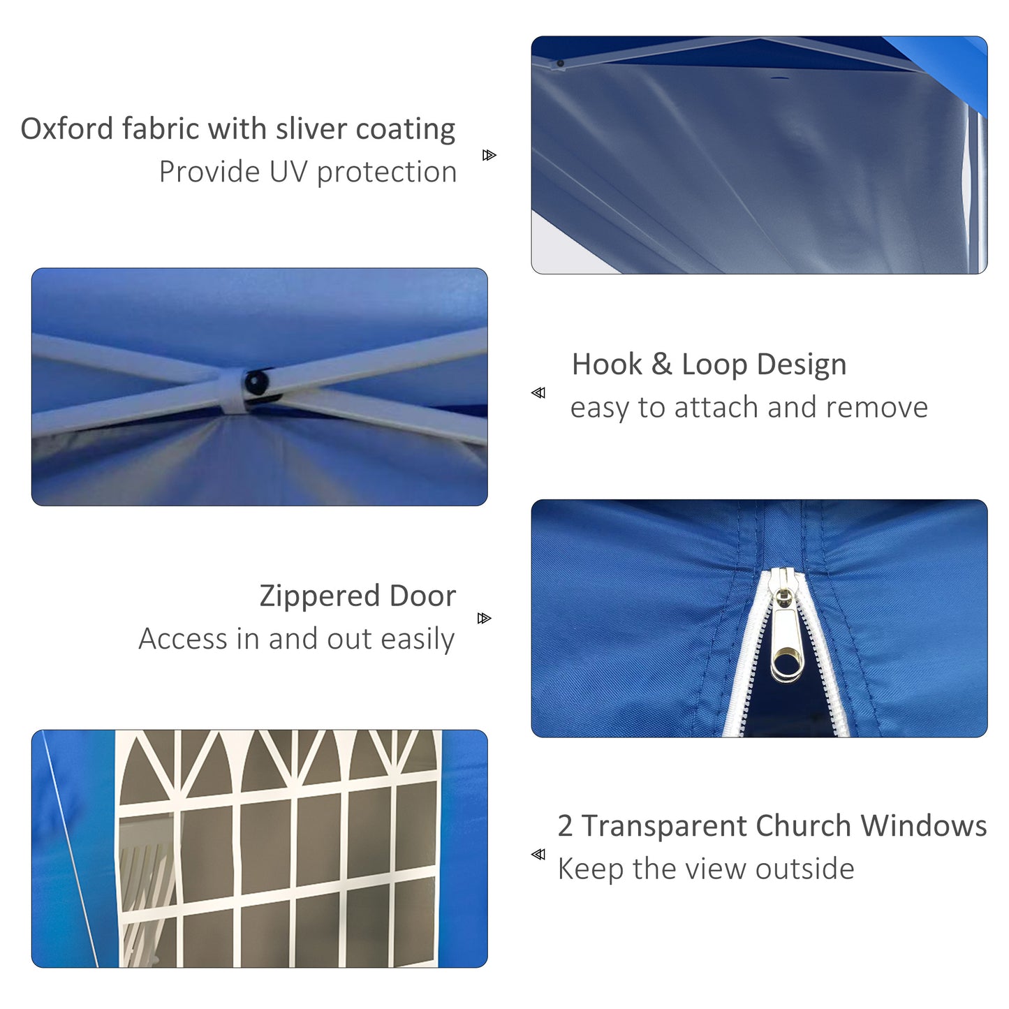 10' x 10' Pop Up Canopy Tent, Instant Sun Shelter, Tents for Parties, with Wheeled Carry Bag, Blue