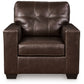 Santorine - Dark Brown - Chair - Leather Match