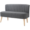 2-Seater Sofa with Wood Legs - Grey