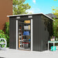 7' x 4' Metal Storage Shed, Lockable Tool Unit - Black