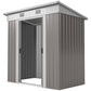 6' x 4' Outdoor Storage Shed, Metal Garden Tool Storage House Organizer with Lockable Sliding Doors and Vents for Backyard Patio Lawn, Light Grey