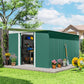 11' x 9' Steel Garden Storage Shed, Outdoor Metal Tool House with Double Sliding Doors & 2 Air Vents, Green