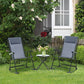 3pc Patio Rocking Chair Set, Folding Outdoor Rocking Chairs and Table Bistro Set w/ Breathable Mesh Seat & Backrest, Headrest for Park, Backyard, Garden, Grey - Grey