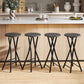 Set of 4 Foldable Barstools, Counter Height Bar Stools with Footrest and Steel Legs for Kitchen Island, Black