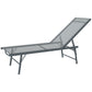 Folding Outdoor Lounge Chair, Reclining Chaise Lounge Tanning Chair w/ Adjustable Back, Mesh Seat, Light Grey