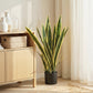30" Artificial Snake Plant with 21 Leaves in Pot, Decorative Fake Plant for Home, Office, and Living Room, Green