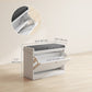 Shoe Storage Bench with Flip Drawer - White