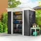 6' x 4' Outdoor Storage Shed, Metal Garden Tool Storage House Organizer with Lockable Sliding Doors and Vents for Backyard Patio Lawn, Charcoal Grey