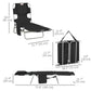 Folding Outdoor Lounge Chair, 5-Level Tanning Chair with Face Hole, Side Pocket, Carry Strap for Beach Pool, Black