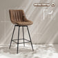 Counter Height PU Leather Bar Stools Set of 2 - Brown
