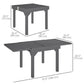 35"-71" Extendable Aluminium Outdoor Dining Table, Slatted Top Patio Table for 4-6 Person, for Garden, Backyard, Grey