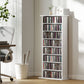 8-Tier DVD Shelf with 6 Adjustable Shelves, Slim CD Shelf, Holds 360 CDs, 185 DVDs or 185 Blu-rays, White