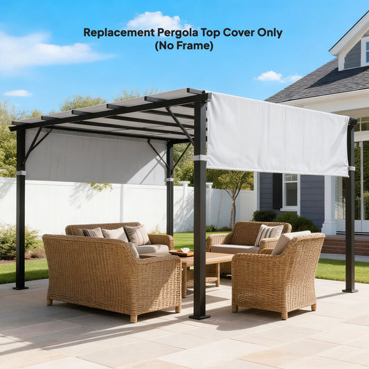 2 Pcs UV Protection Pergola Replacement Canopy, Pergola Shade Cover, Easy to Install, for 10' x 10' Pergola, Light Grey