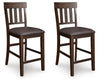 Haddigan - Upholstered Barstool (Set of 2) - Dark Brown