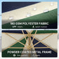 7.4 ft Patio Umbrella with Wood-Effect Frame, Colour-Blocked UPF 30+ Outdoor Market Table Umbrella Parasol, Dark Green