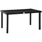 Aluminum Outdoor Dining Table for 6, Patio Rectangular Table, 55" W x 35.5" D x 29.25" H, Black