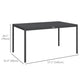Outdoor Dining Table w/ Aluminium Frame, Garden Table, 57", Dark Grey