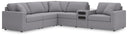 6 Pc. Sectional With Audio Console